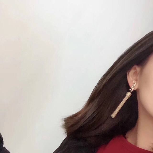 Ysl Saint Laurent Tassel Earrings, Original Brass Material. Yves Saint Laurent,