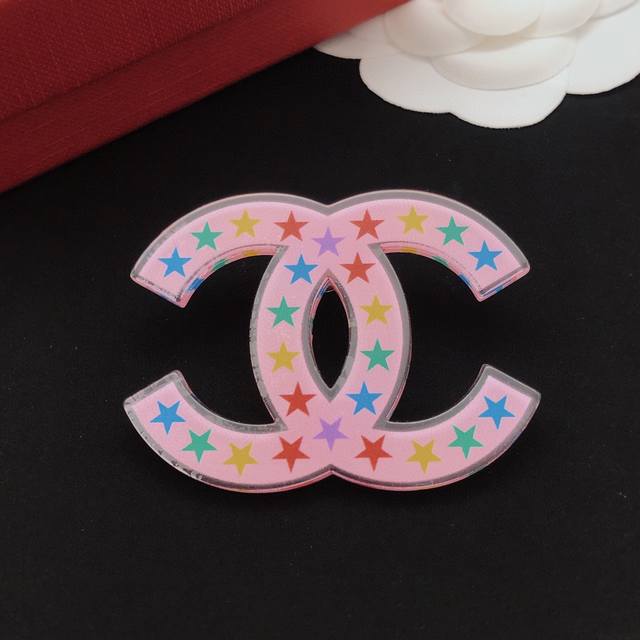 Item No. Xxz0126 Ch*Nel Latest Pink Acrylic Colorful Star Brooch, Same as Zp, B