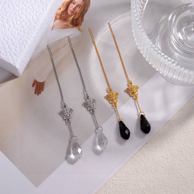 Versace Medusa Gold Earrings with Maze Design and Head Design - Runway Style - S