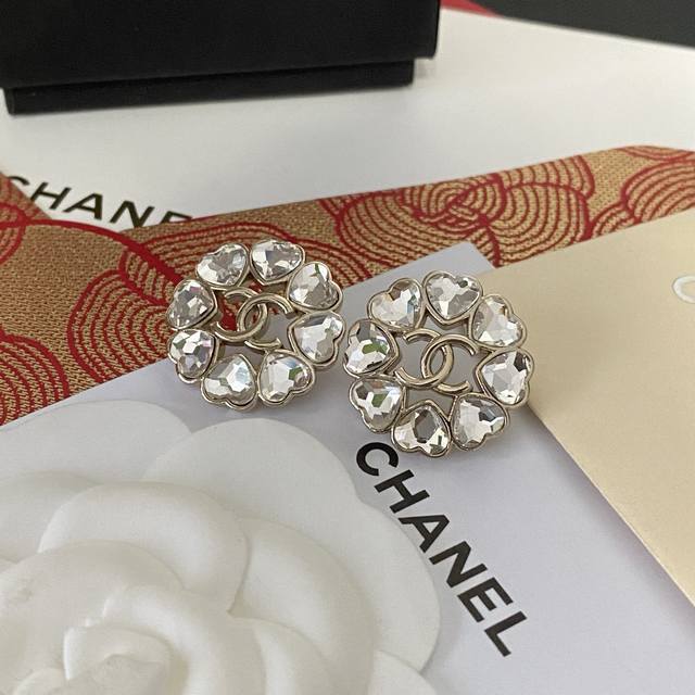 Chanel Swarovski Heart Earrings Hot Selling New Arrival Chanel 25 8 Swarovski cr