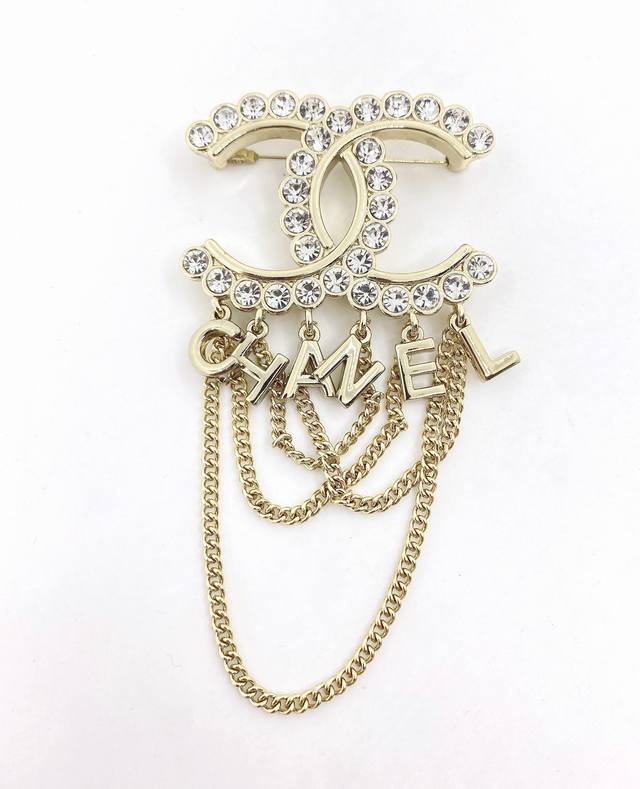 Chanel monogram tassel brooch, high-end quality, same material as boutique items