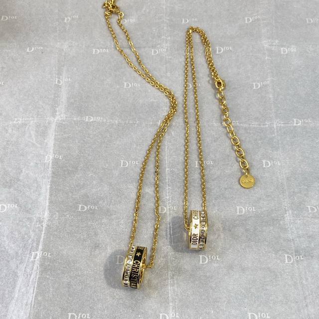 Dx0353 Dor Square Diamond Enamel Letter "Luck" Necklace This design is unbeatabl