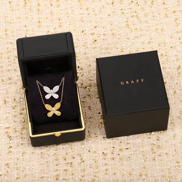 205874 We offer large-sized delicate butterfly necklaces, custom-made in 18K gol