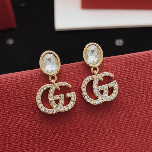Item No. Ged0182 Gucc*Latest Oval Diamond Earrings, Same as Zp, Brass Material D