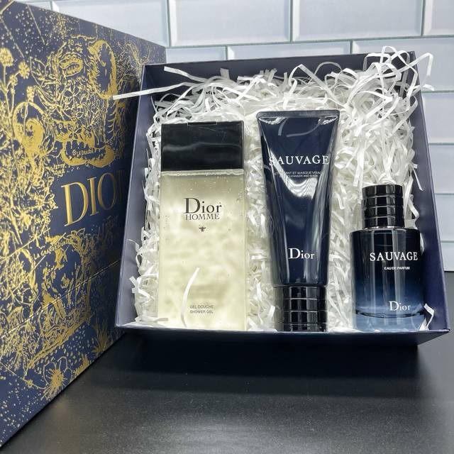 Dior Sauvage Men's Full Body Fragrance 3-Piece Set, 2-in-1 Shower Gel 200ml, 2-i