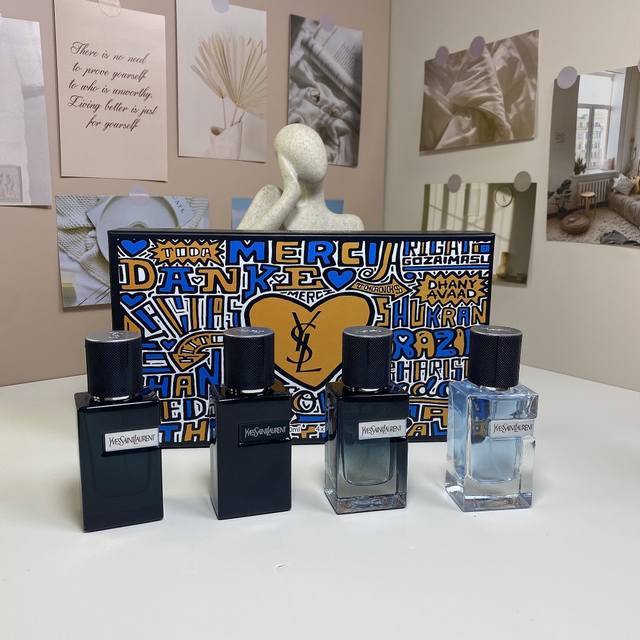 High-quality Saint Laurent Avant-garde Men's Four-Piece Set Sample Size. 30ml*4,