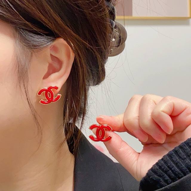 Hot-selling Chanel New Year's Red Festive Earrings - New Arrival at Boutiques! M