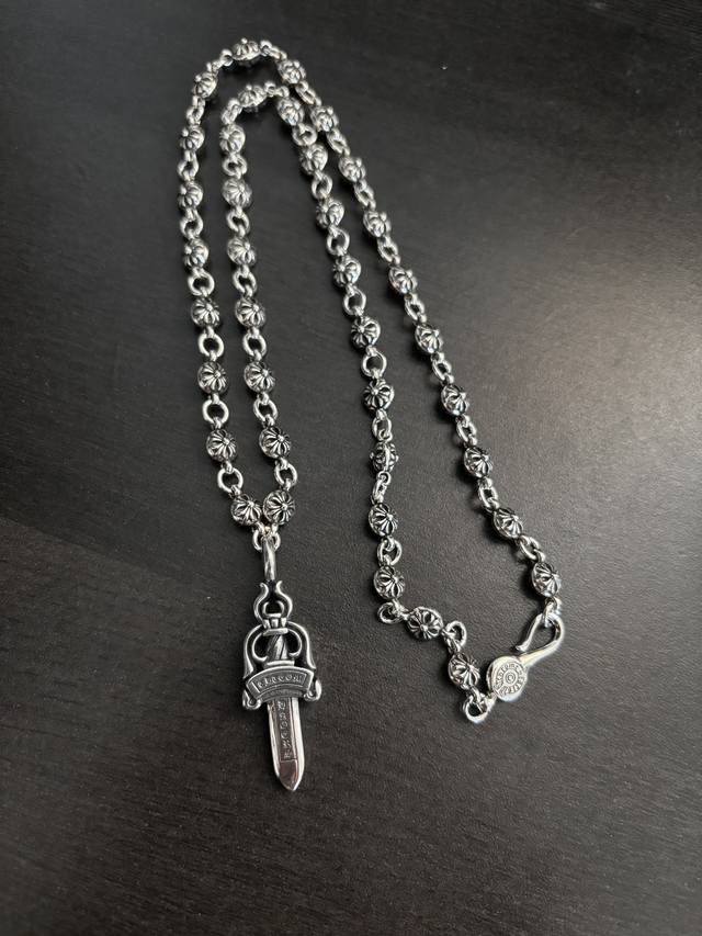 Cross Flower Double-Sided Sword Necklace DDD