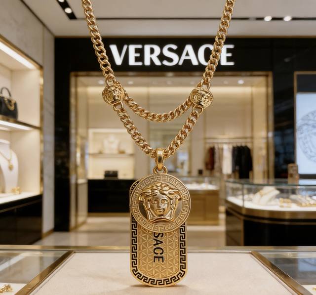 High-quality Versace necklace with Medusa head, original quality, new style, ret