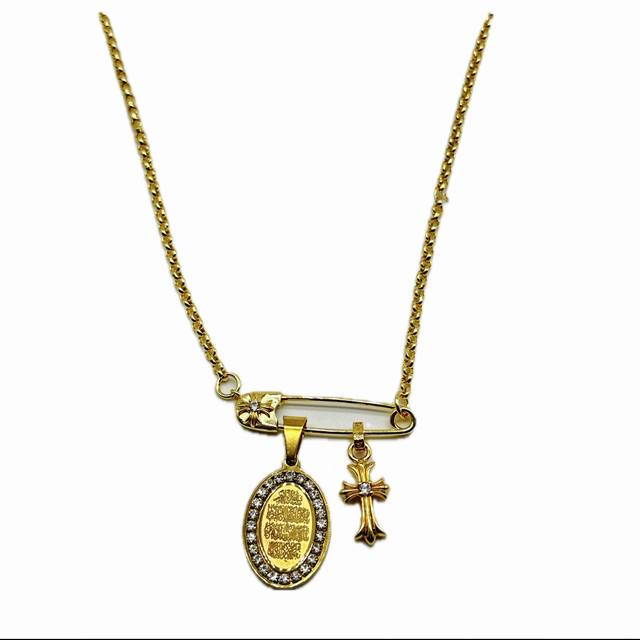 New Arrival Chrome Hearts 22K Gold Necklace. For those seeking a unique style, t