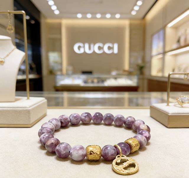 Gucci Luxury Bracelet, Unisex, Latest Natural Violet Beaded Bracelet, Higher Gra