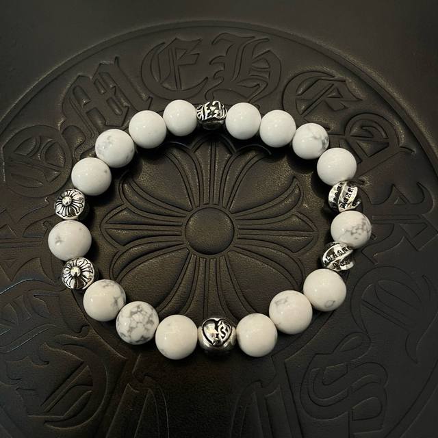 New boutique quality Chrome Hearts classic retro multi-element white turquoise b