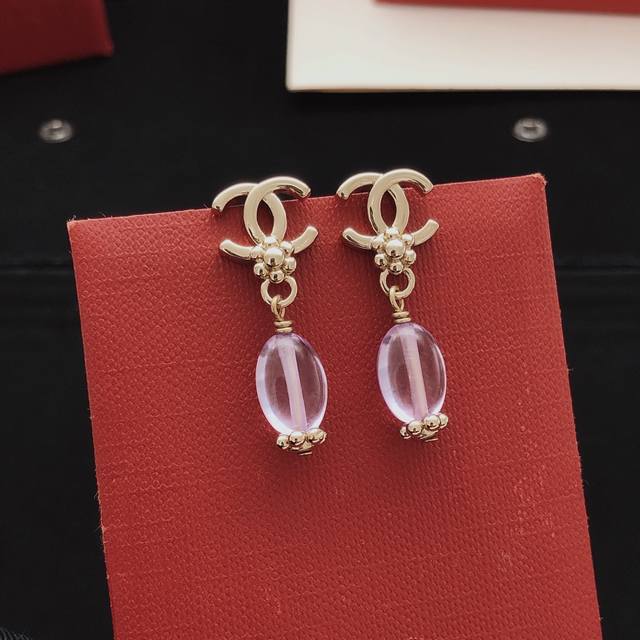 Item No. Xed0880 Ch*Nel Latest Transparent Purple Tassel Earrings, Batch Z, Bras