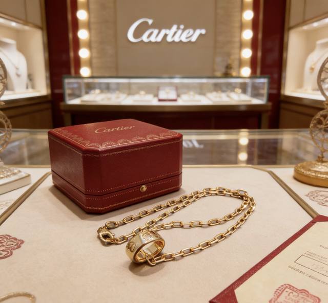 This new Cartier necklace in V gold is in perfect condition, with impeccable det
